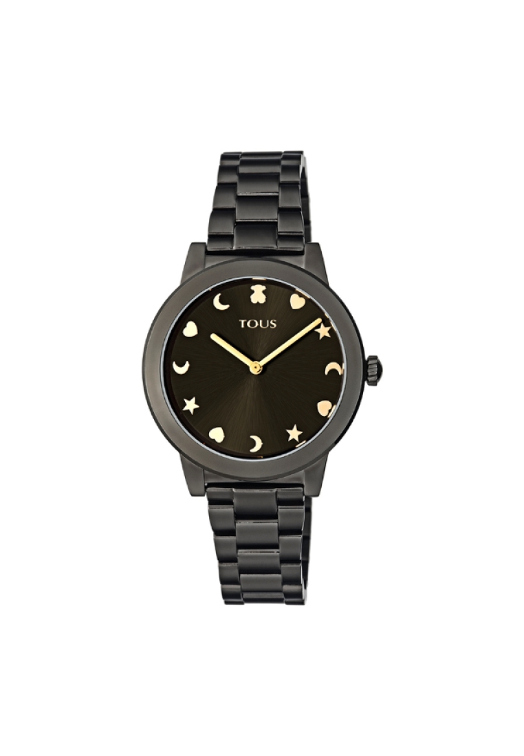 TOUS Nocturne Black IP Steel Watch with Black Dial