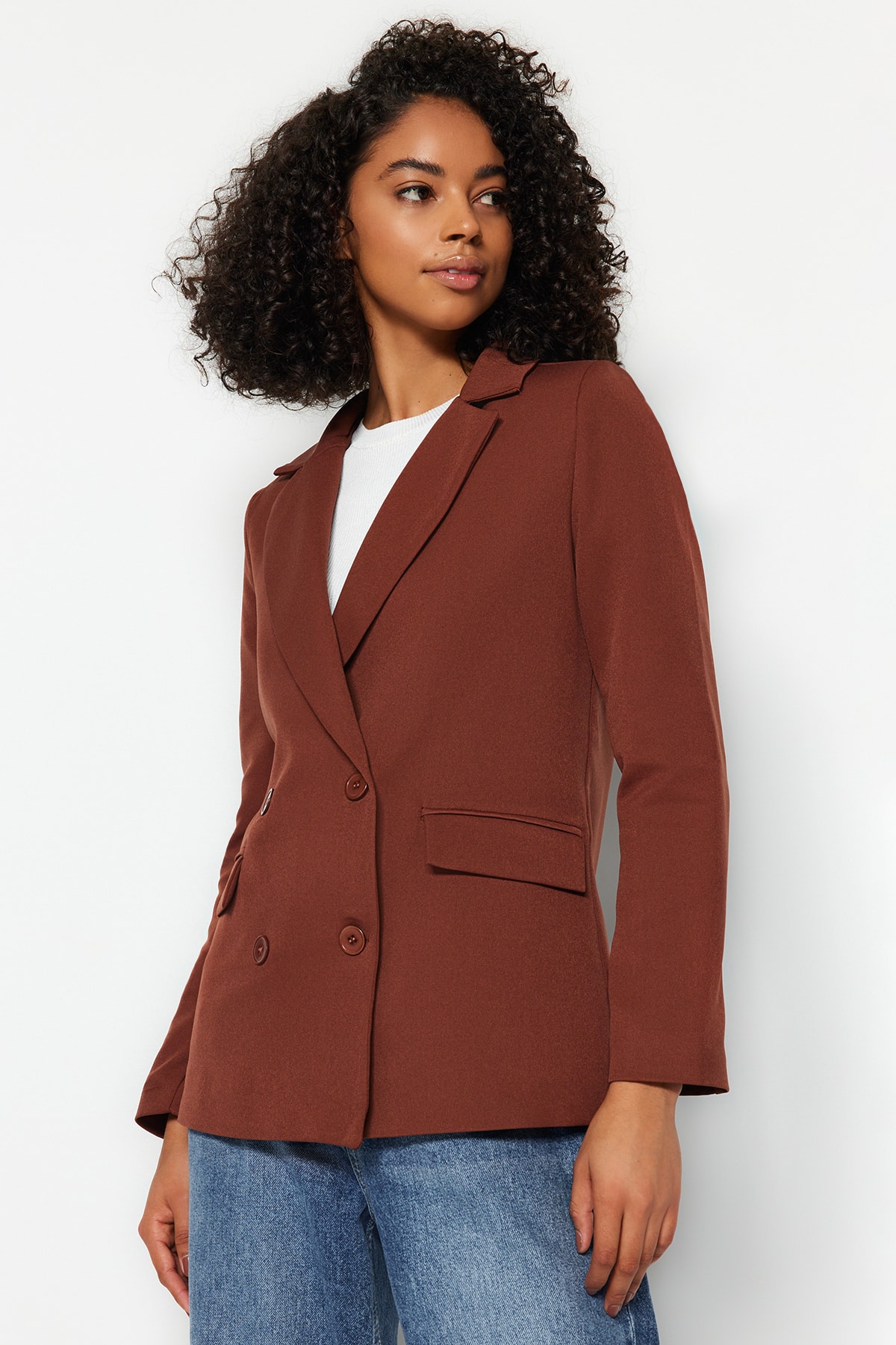 Trendyol Double Breasted Closure Blazer with Buttons