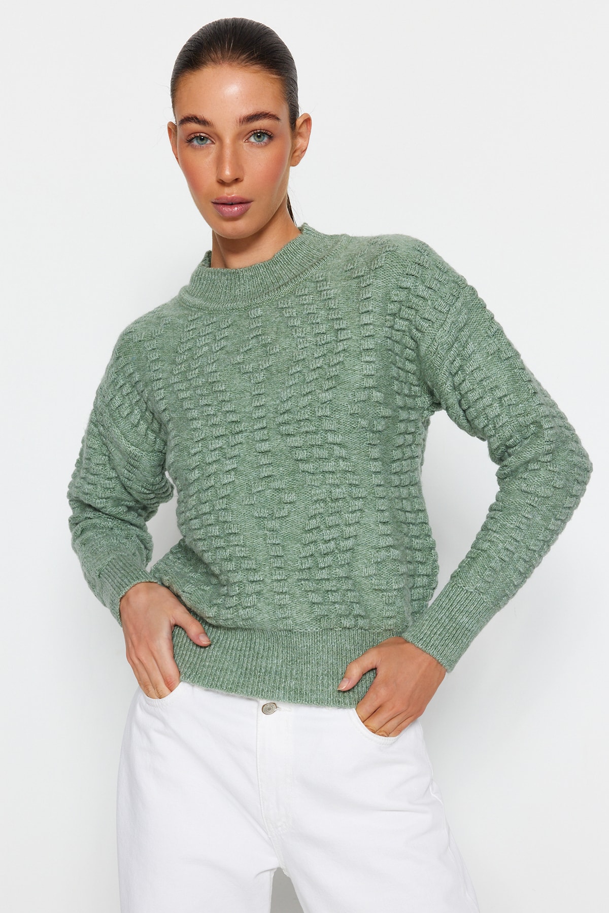 Trendyol Mock Neck Knit Sweater