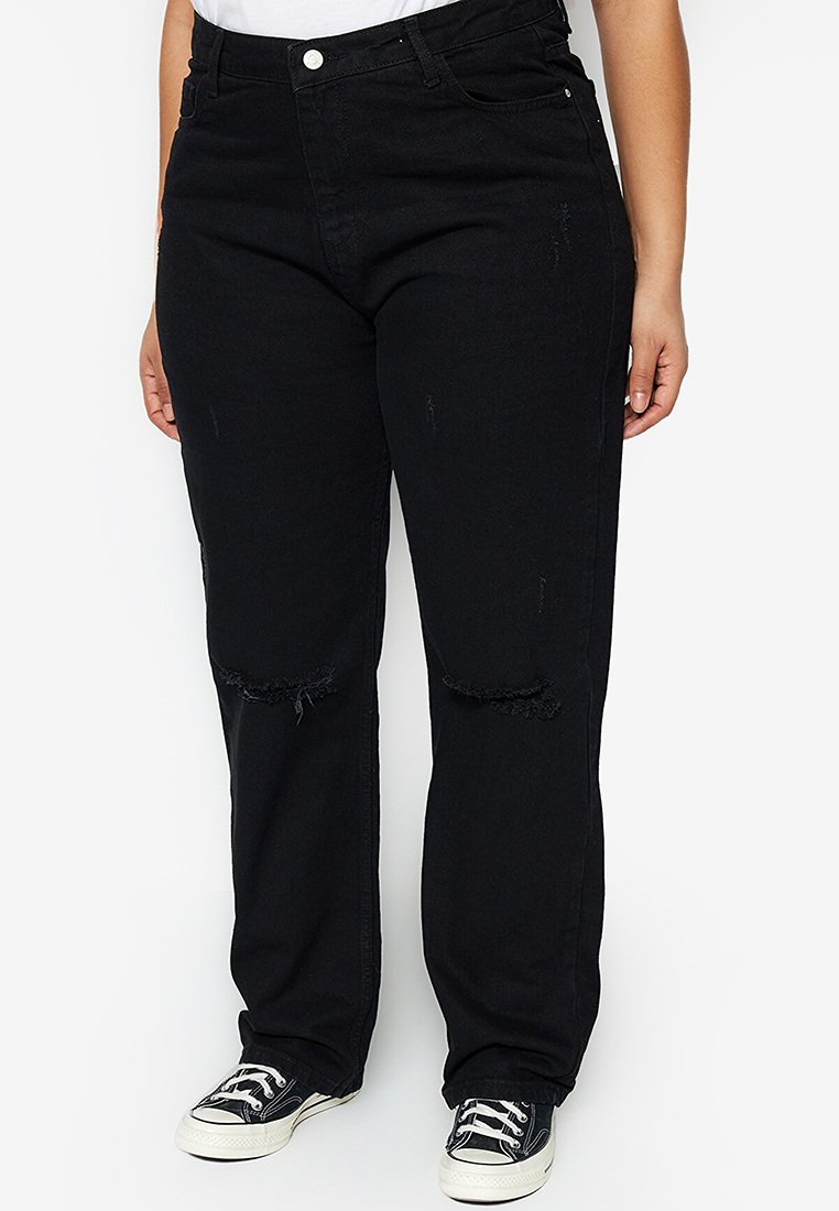 Trendyol Plus Size Destroyed Bootcut Jeans