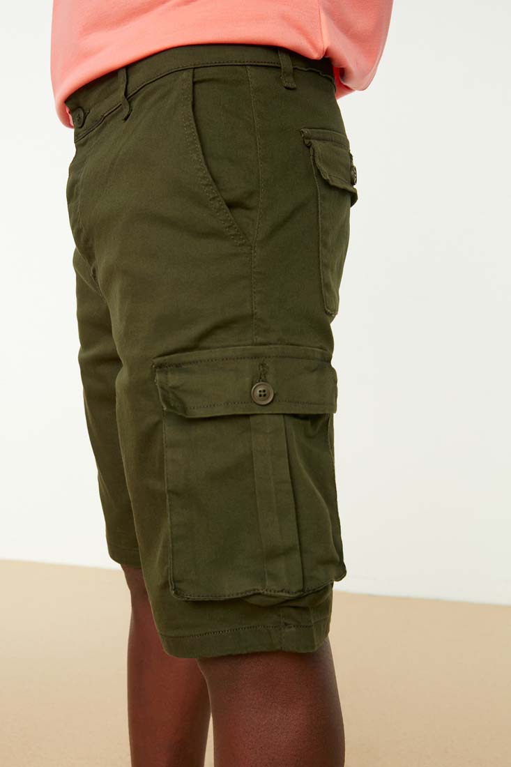 Trendyol Khaki Men's Cargo Shorts with Pocket T
