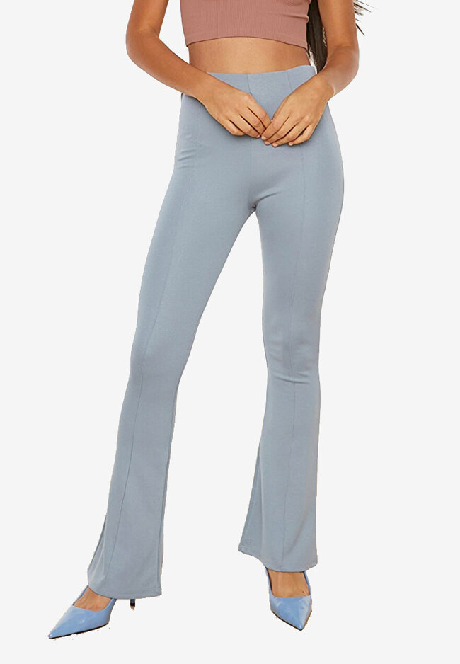 Trendyol Front Stitch Knitted Flare Trousers