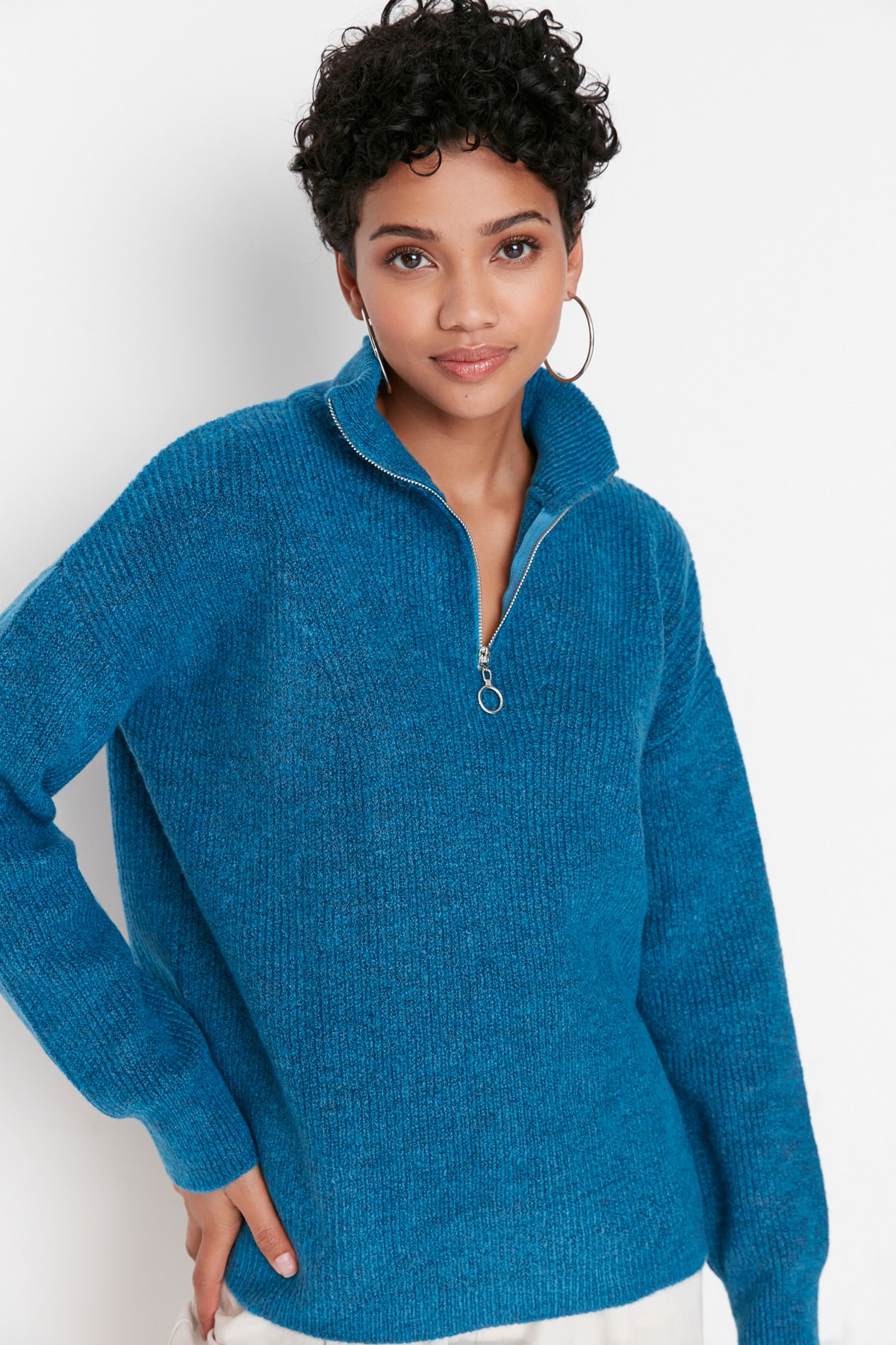 Trendyol Zip-up Knitwear Sweater