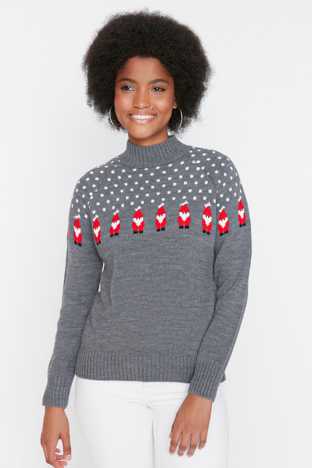 Trendyol Christmas Theme Patterned Knit Sweater
