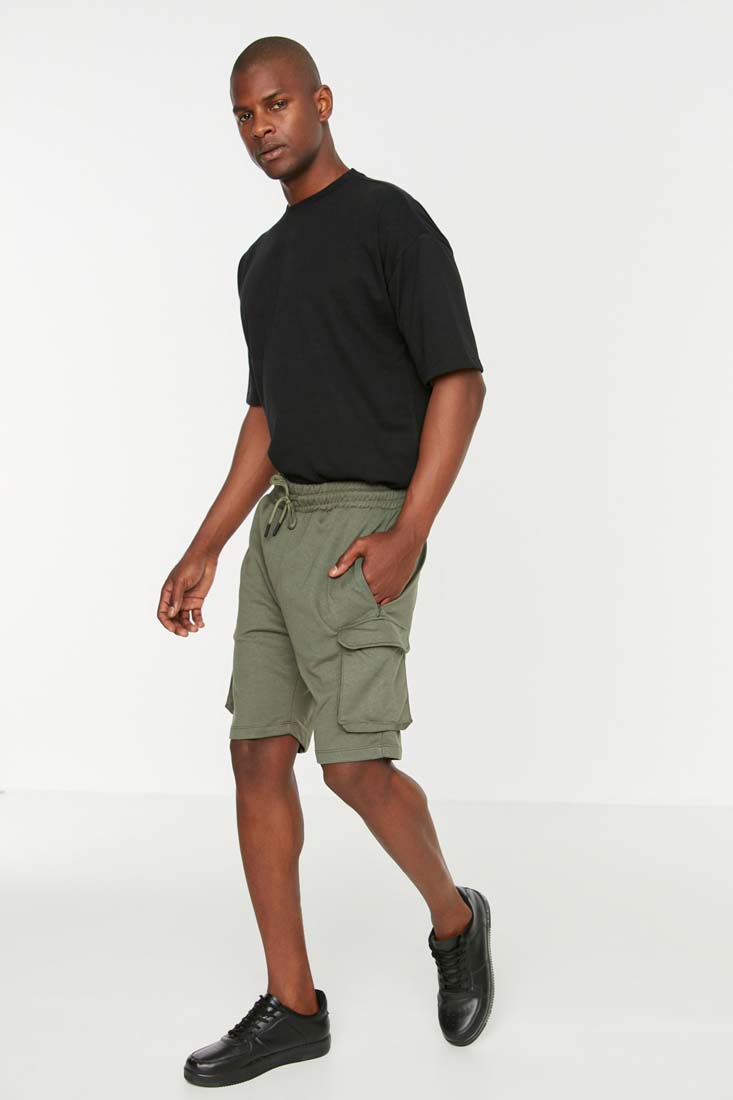 Trendyol Light Khaki Men's Regular/Normal Fit Cargo Shorts with Pocket.