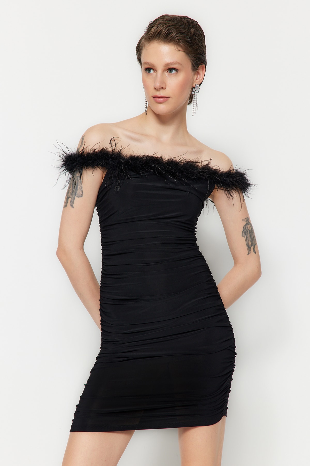 Trendyol Feather Mini Dress