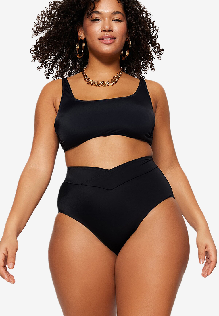 Trendyol Black Plus Size Bikini Bottom