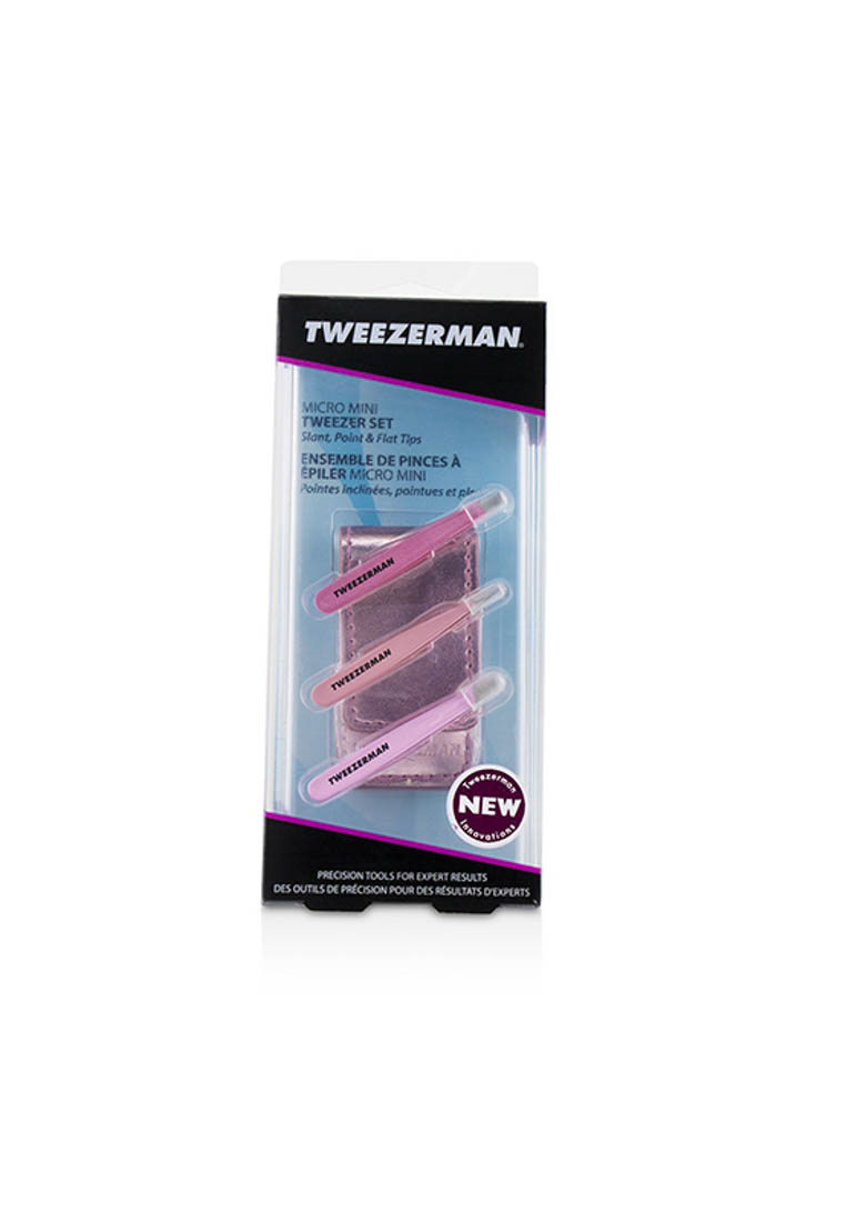 Tweezerman TWEEZERMAN - 迷你修眉夾組 Micro Mini Tweezer Set 3pcs+1case
