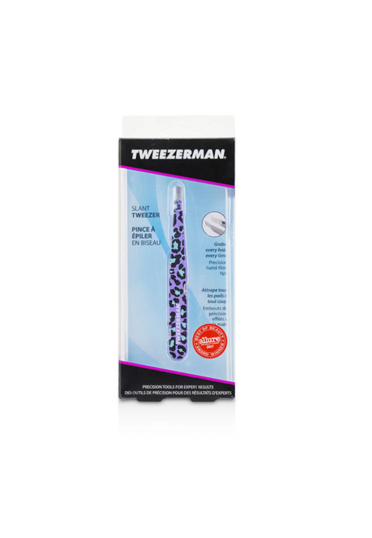 Tweezerman TWEEZERMAN - 斜口眉夾 Slant Tweezer (圖紋) - 動物圖案/紫色豹