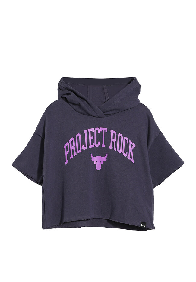 Under Armour UA Project Rock Rival Fleece Script Short Sleeves Hoodie