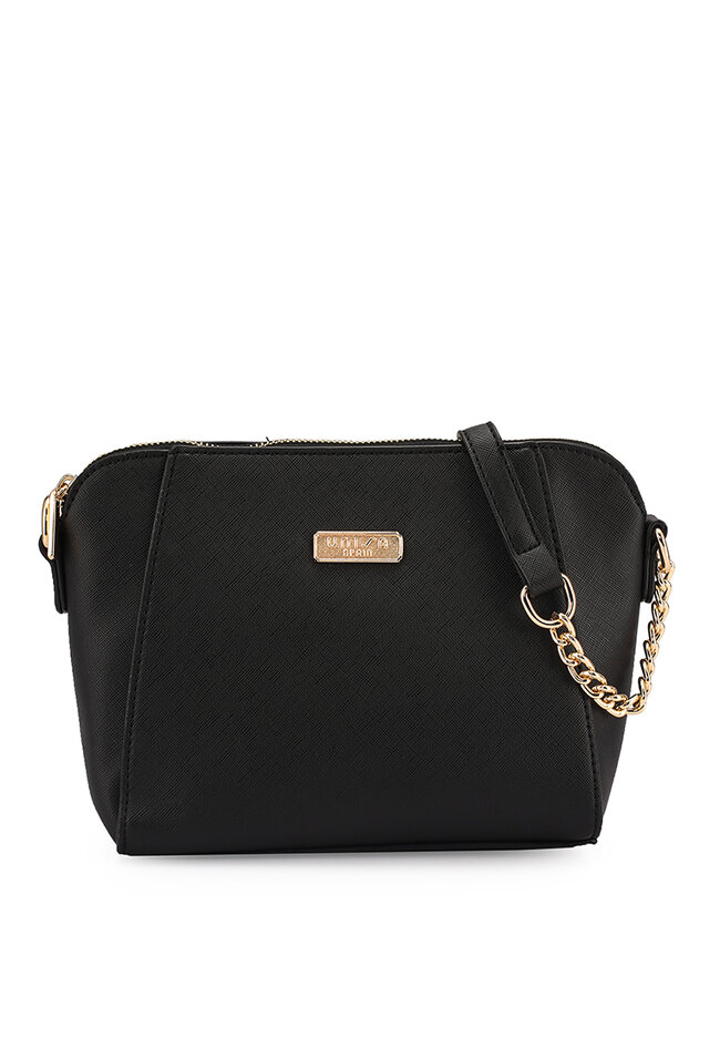 Unisa Saffiano Sling Bag With Metal Chain Strap