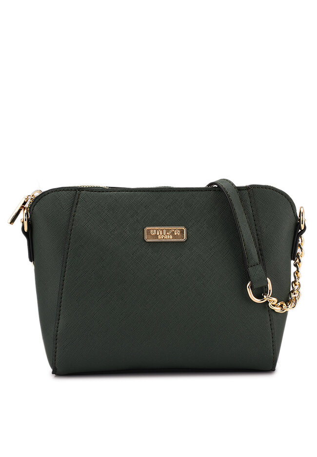 Unisa Saffiano Sling Bag With Metal Chain Strap