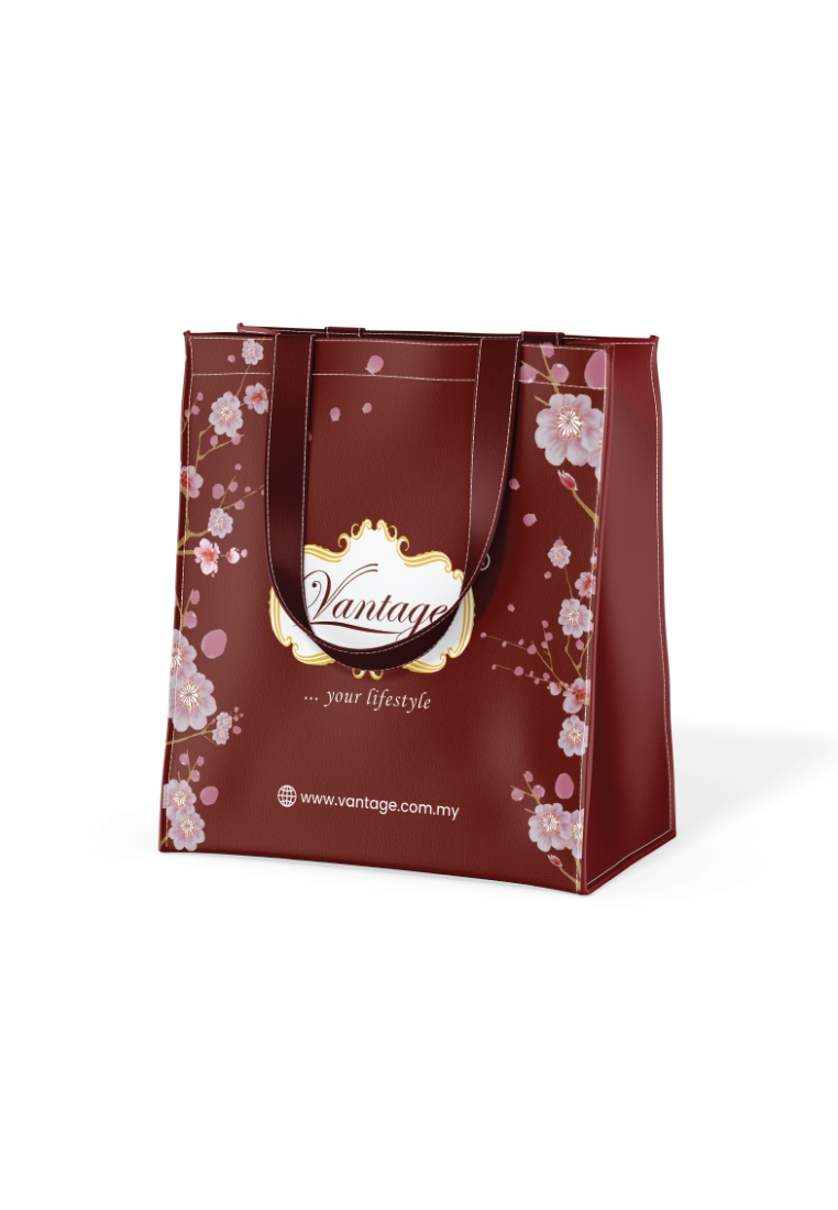 Vantage Cherry Blossom Woven Bag / Eco Friendly Reusable Go Green Shopping Bag