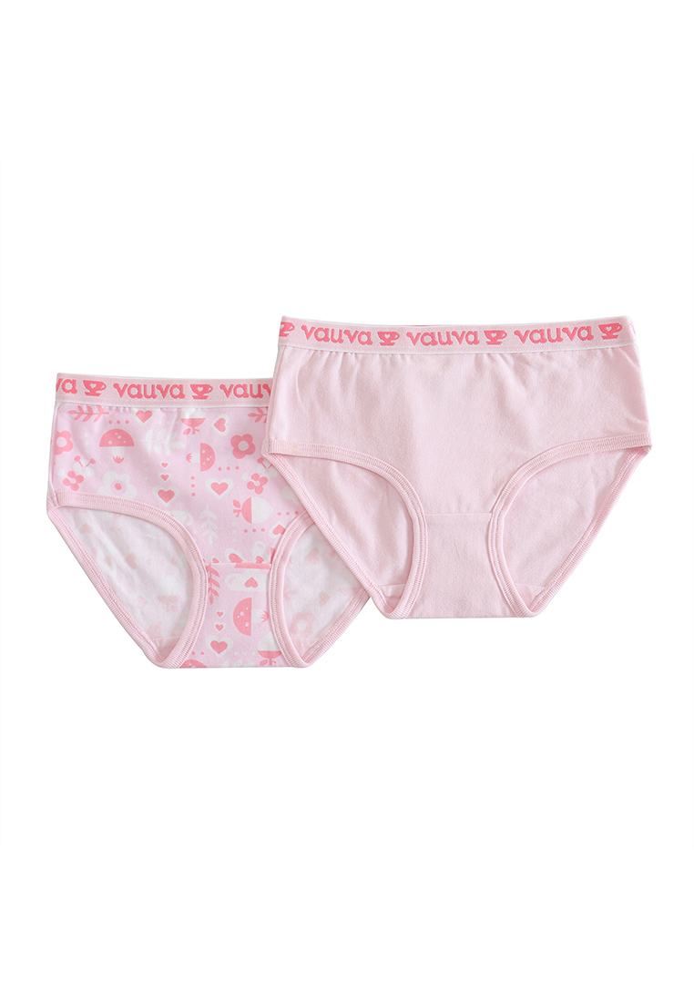 Vauva女童有機棉內褲 - Vauva圖案 / 粉紅色Love
