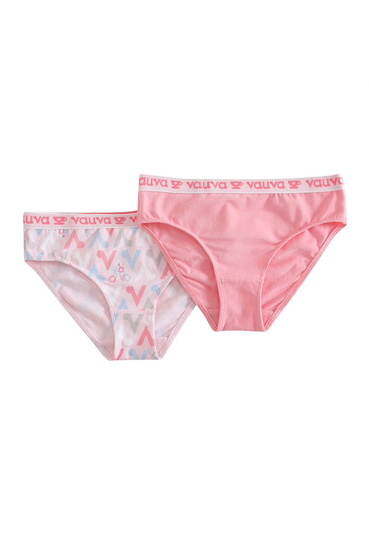 Vauva女童有機棉內褲 - Vauva圖案 / 粉紅色