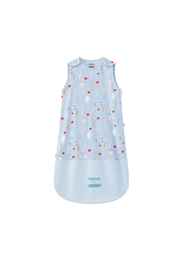 Vauva x Moomin FW23 - 男嬰姆明全印花棉質睡袋（淺藍）