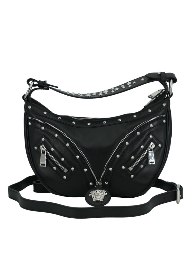 Versace Calf Leather Small Hobo Shoulder Bag with Medusa Head Logo