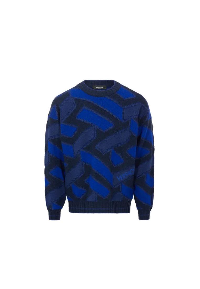 Versace Logo Sweater - VERSACE - Blue
