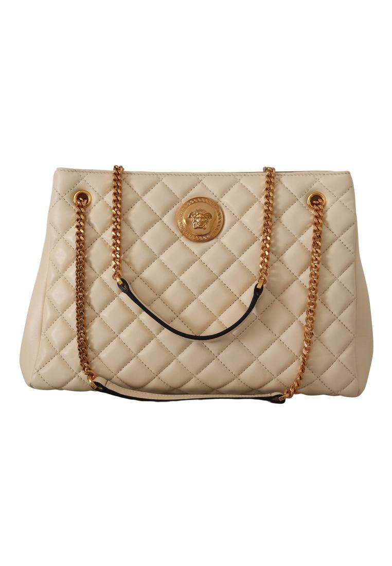 Versace Quilted Leather Medusa Head Tote Bag