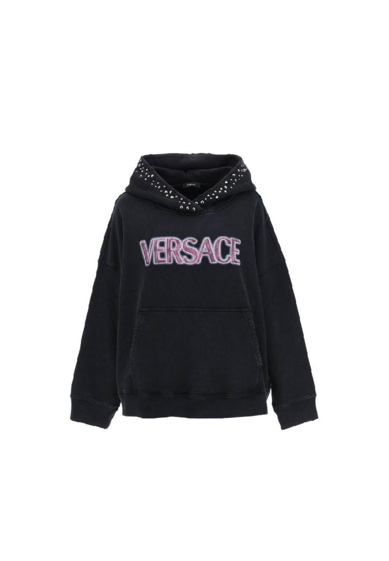 Versace Cotton Logo Sweatshirt - VERSACE - Black