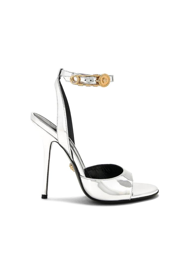 Versace Patent Leather Sandals - VERSACE - Silver