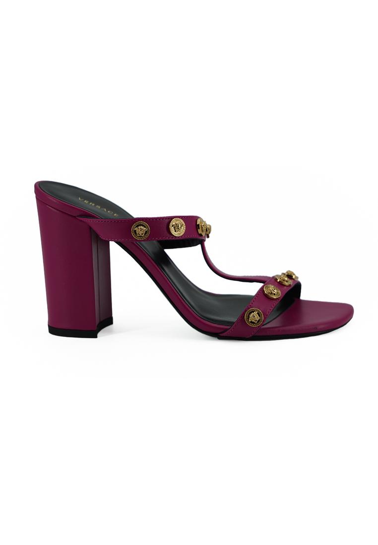 Versace Purple Calf Leather High Heel Sandals