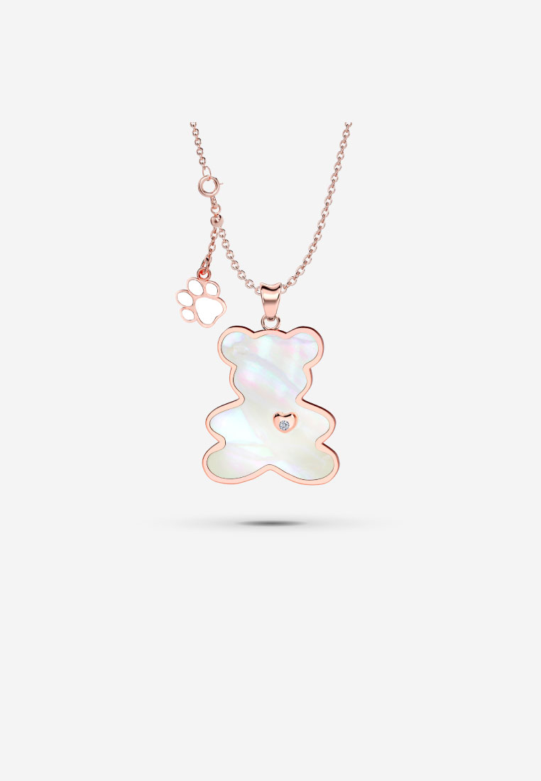 Vinstella Jewellery Vinstella Luvis Bear – Mother Of Pearl 15mm (Rose Gold)