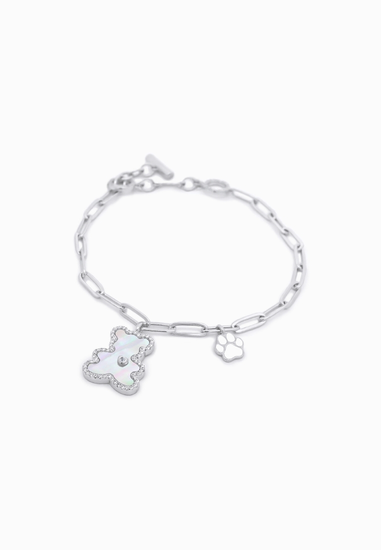 Vinstella Jewellery Vinstella Luvis Bear – Mother of Pearl Bracelet (Silver)