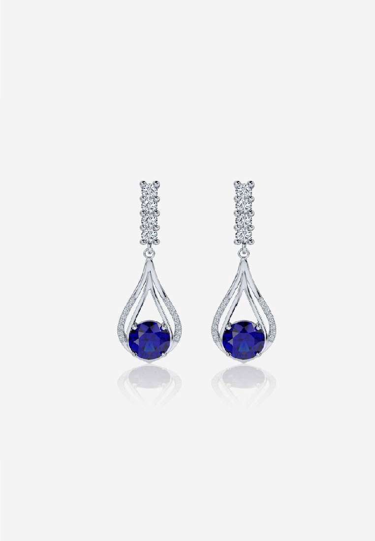 Vinstella Jewellery Vinstella Coloured Stone Dangle Earrings - Sky Sapphire