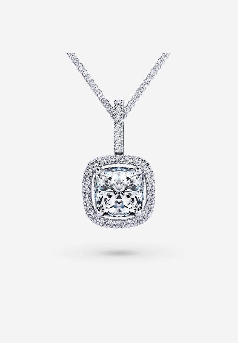 Vinstella Jewellery Vinstella Halo Quartz Diamond Pendant - Clear Quartz