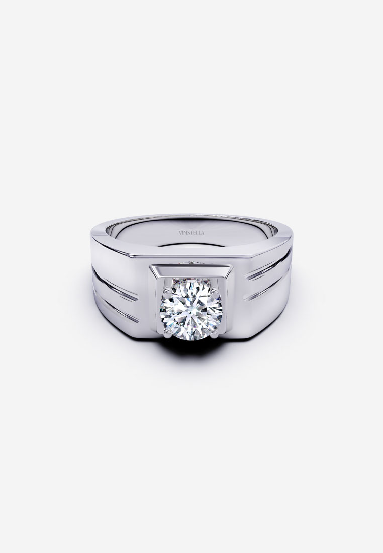 Vinstella Jewellery Vinstella Quartz Diamond Ring - 18K White Gold Plated