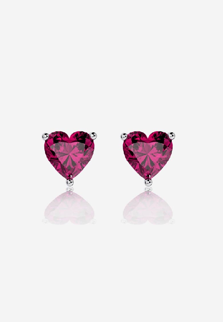 Vinstella Jewellery Vinstella Colourful Lavish Hearts Earrings - Radiant Ruby