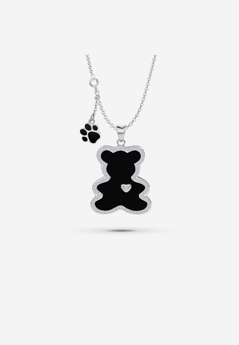 Vinstella Jewellery Vinstella Luvis Bear – Black Onyx with Quartz Diamond