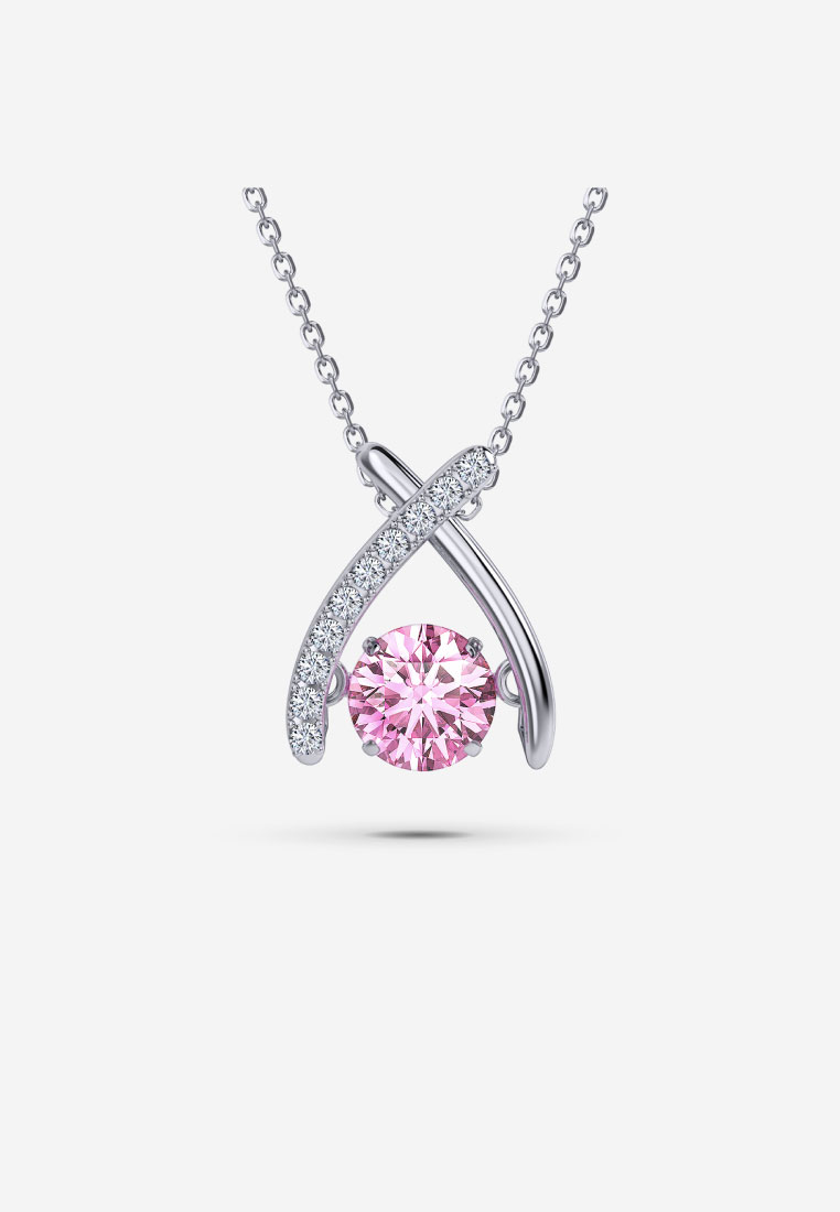 Vinstella Jewellery Pink Quartz Diamond Pendant