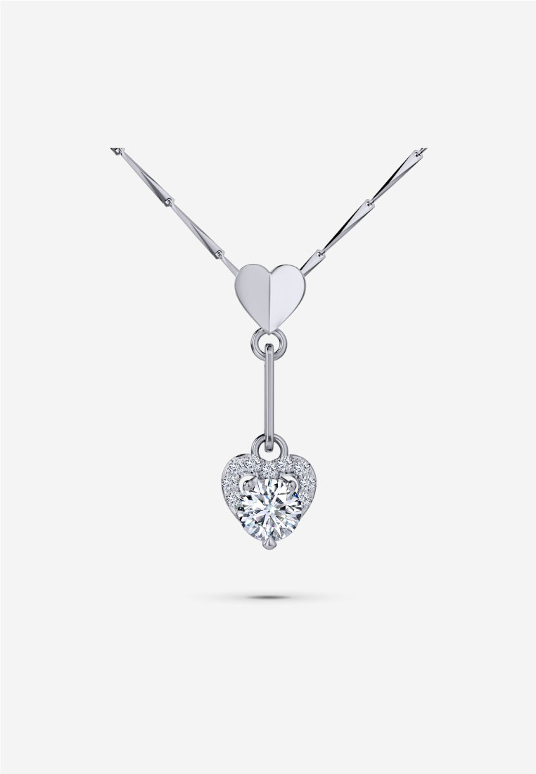 Vinstella Jewellery Vinstella Cupid’s Heart Pendant - 925 Sterling Silver with Rhodium Plated