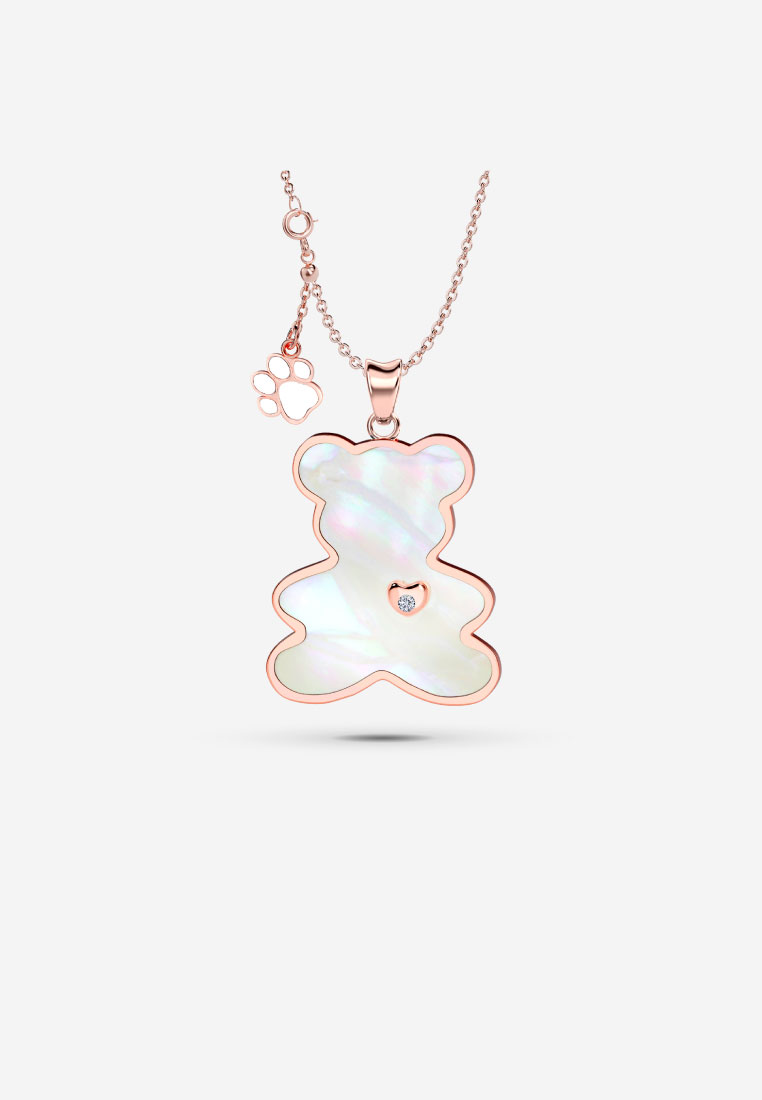 Vinstella Jewellery Vinstella Luvis Bear – Mother Of Pearl 22mm (Rose Gold)