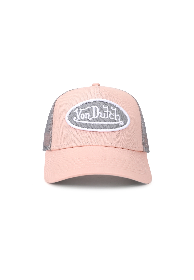 Von Dutch Pastal Lolly Grey Patch on Light Coral Dad Cap