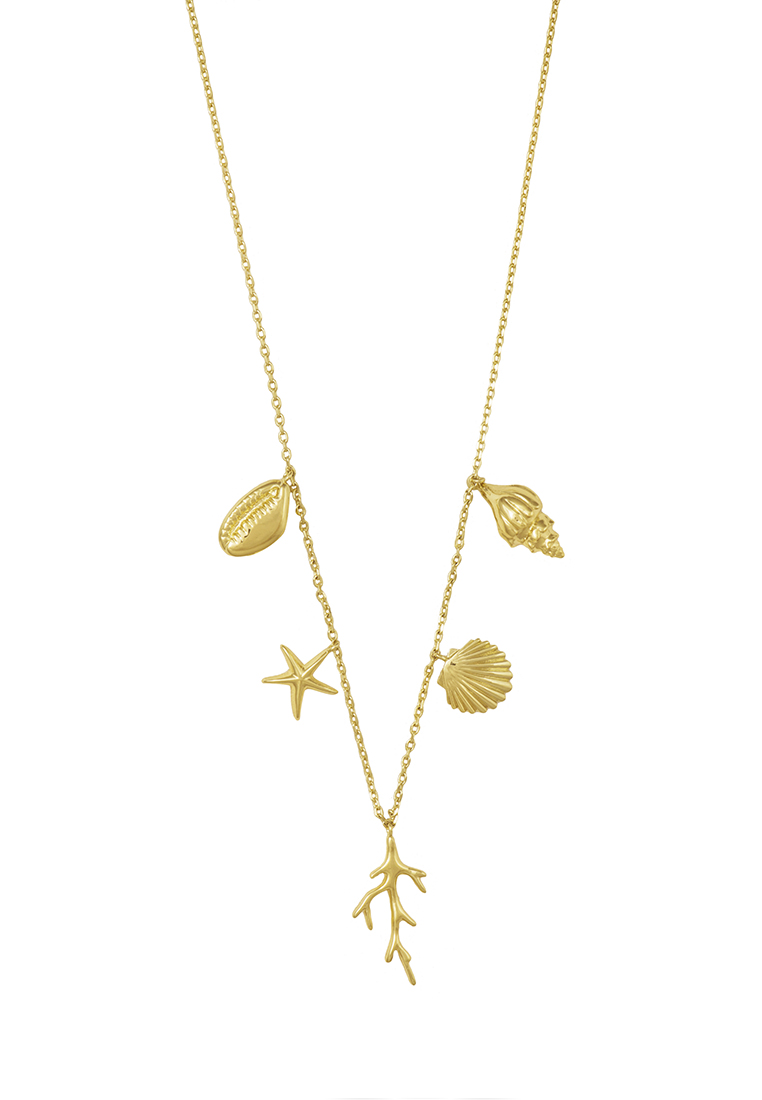 Wanderlust + Co Como Charms Gold Necklace
