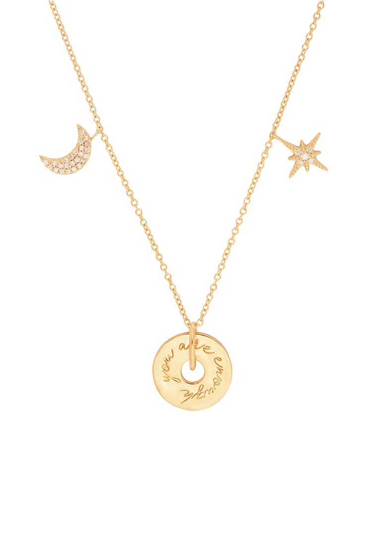 Wanderlust + Co You Are Enough Gold Mantra Necklace