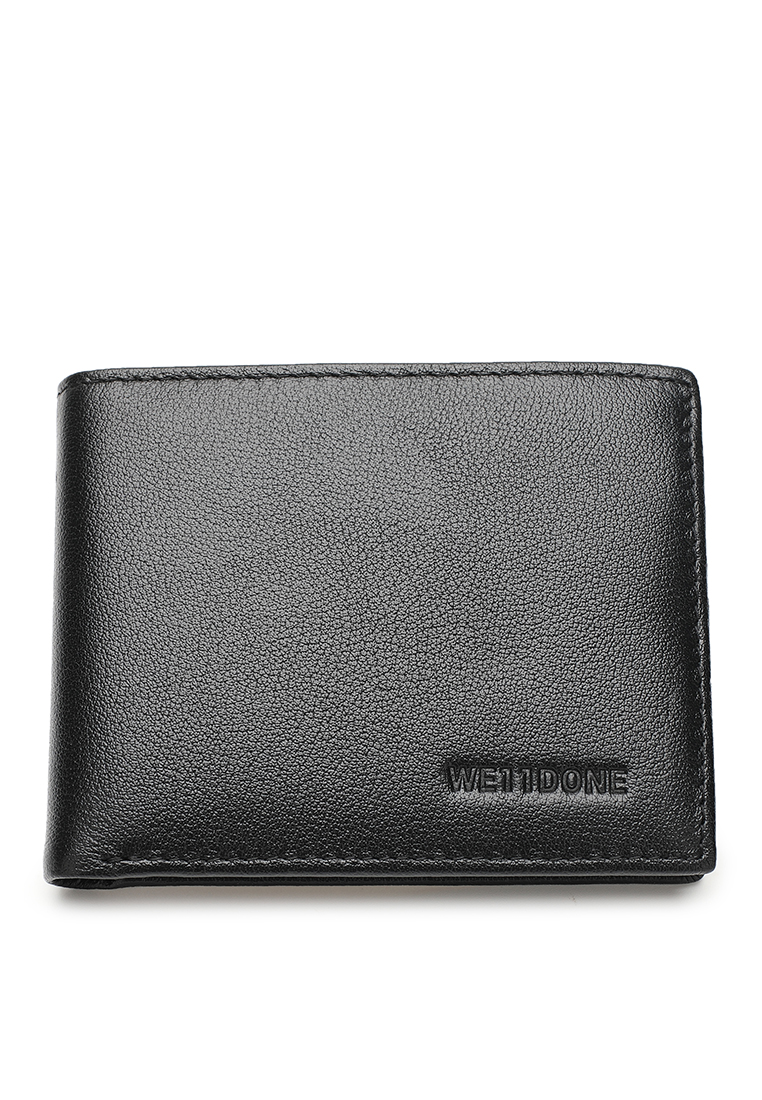 WE11DONE Men's Genuine Leather RFID Blocking Wallet (Genuine 皮革 RFID 皮夾)