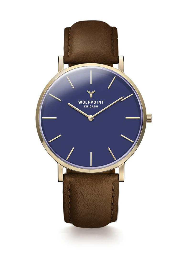 Wolfpoint 經典晉雅系列 - Blue - Horween Leather Strap Brown