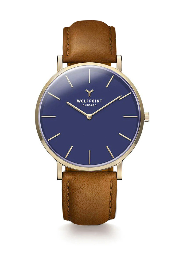 Wolfpoint 經典晉雅系列 - Blue - Horween Leather Strap Tan