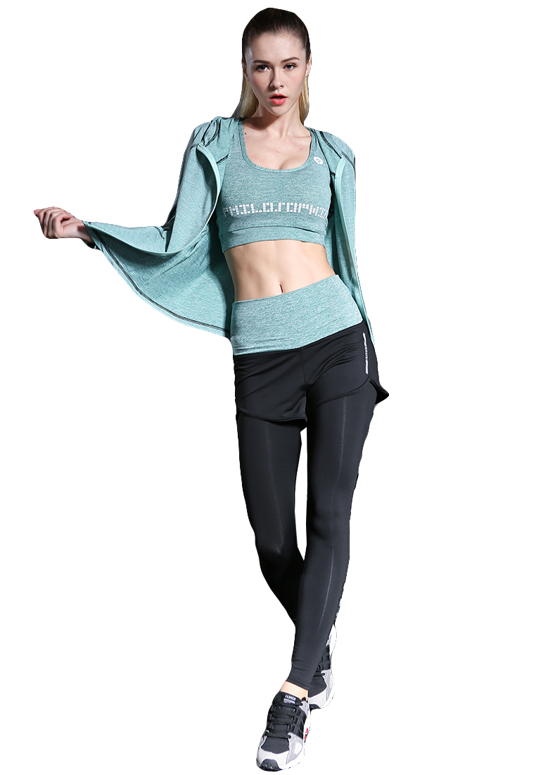 YG Fitness (3PCS) 時尚舒適健身瑜伽套裝 (外套+上衣+長褲)