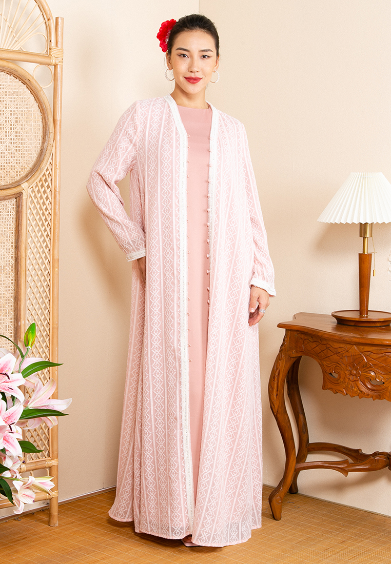 Zalia Embroidery Abaya Dress With Inner